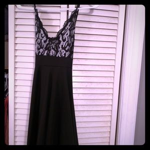 Cute black dress with Lacey top size small